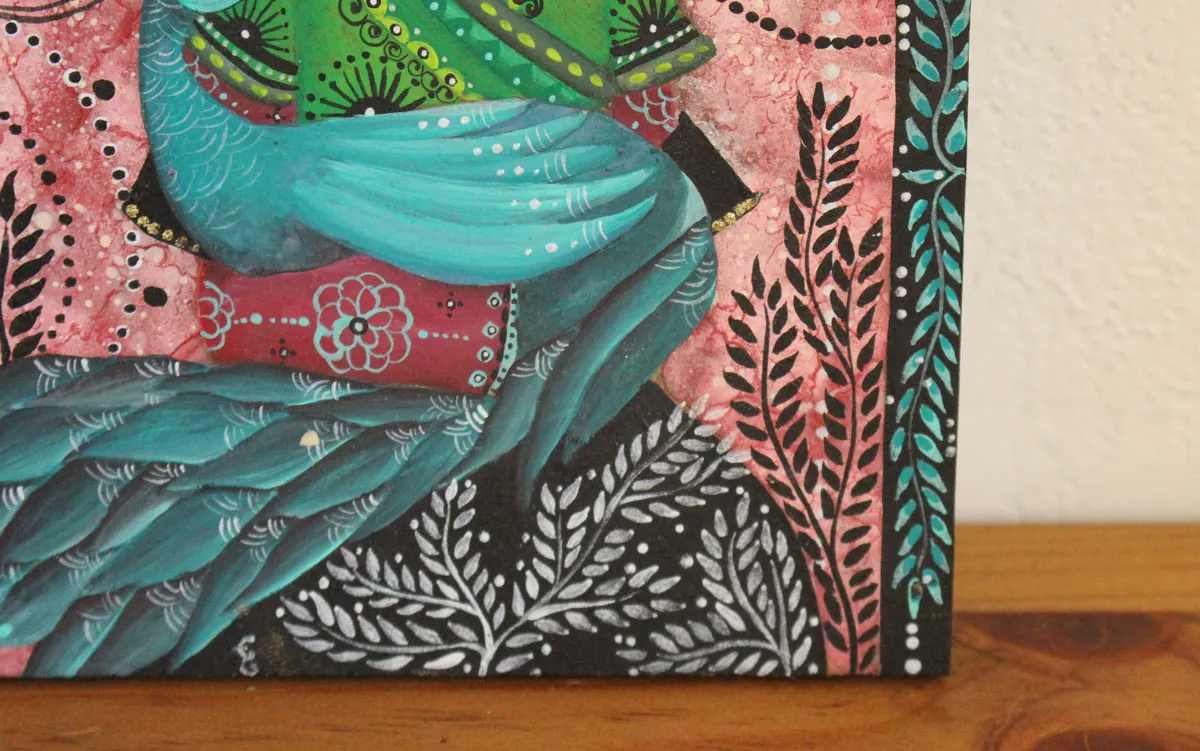 A bird came for me, a painting about the awakening of an unlikely friendship
