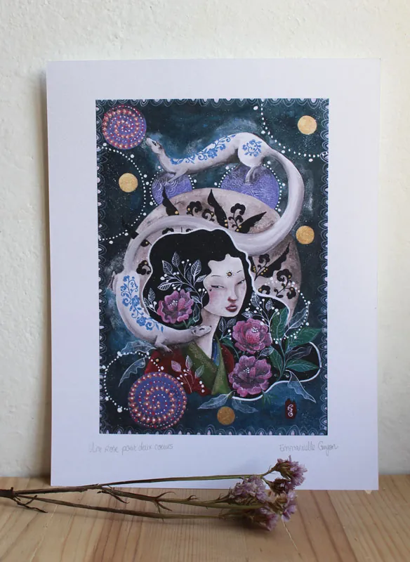 A world in balance, painting of the celestial dance of the ermine