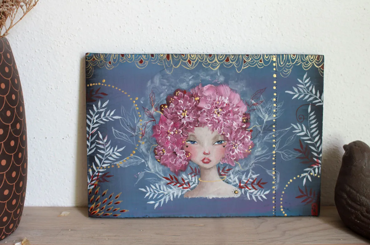 Child of spring, a painting capturing the blossoming of innocence