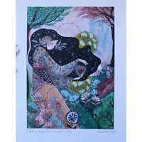 Deep in every heart sleeps a dream, painting of an intimate reading of the heart’s secrets