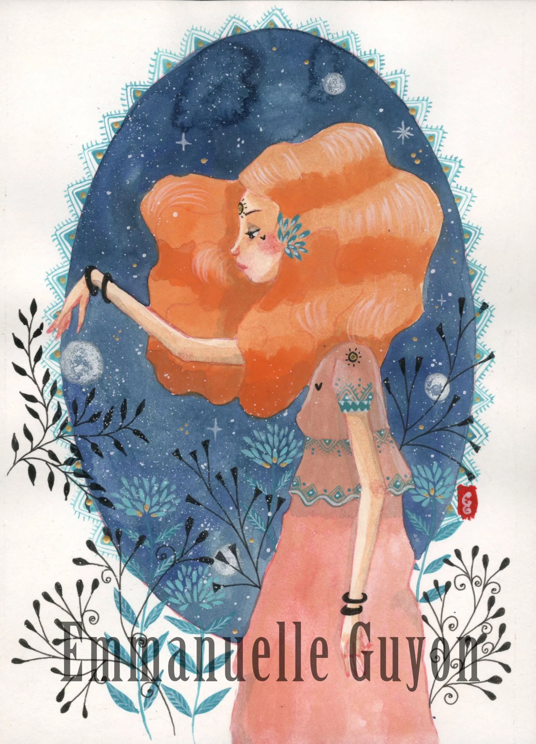 Intention, a painting of a window onto nocturnal wishes