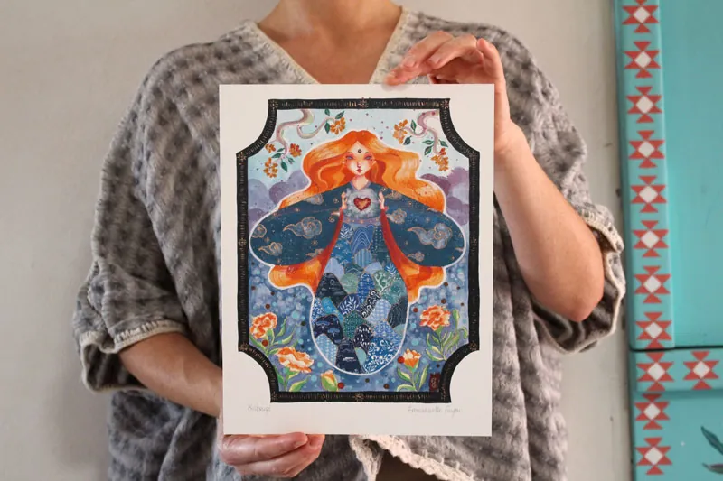 Kintsugi, painting of the goddess of restorative water