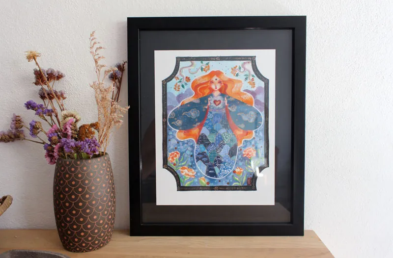 Kintsugi, painting of the goddess of restorative water