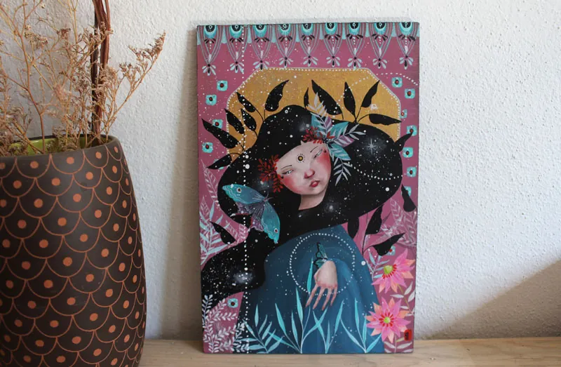 Learning to trust, a painting of a meeting between vulnerability and trust