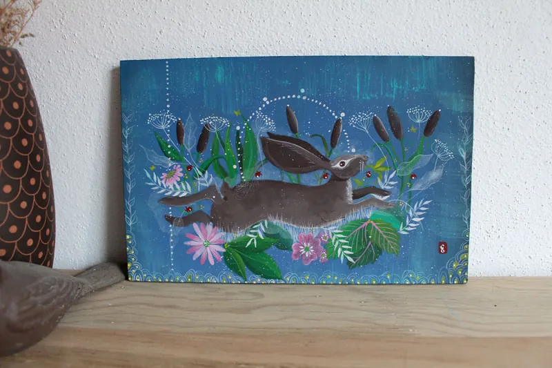 Meadow Hare, wild freedom painting 