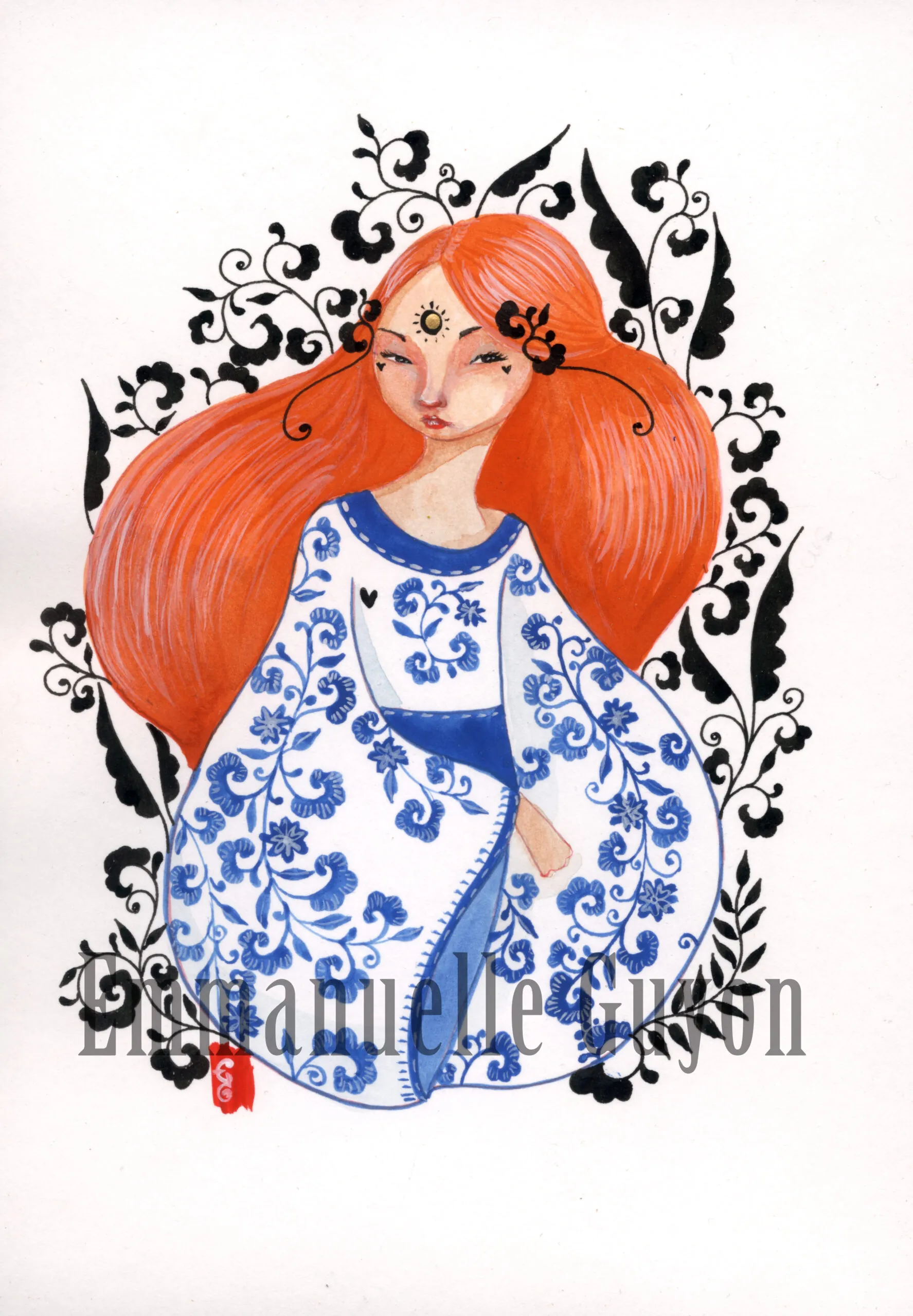 Porcelain, painting as a tribute to the elegance of Chinese blue and white
