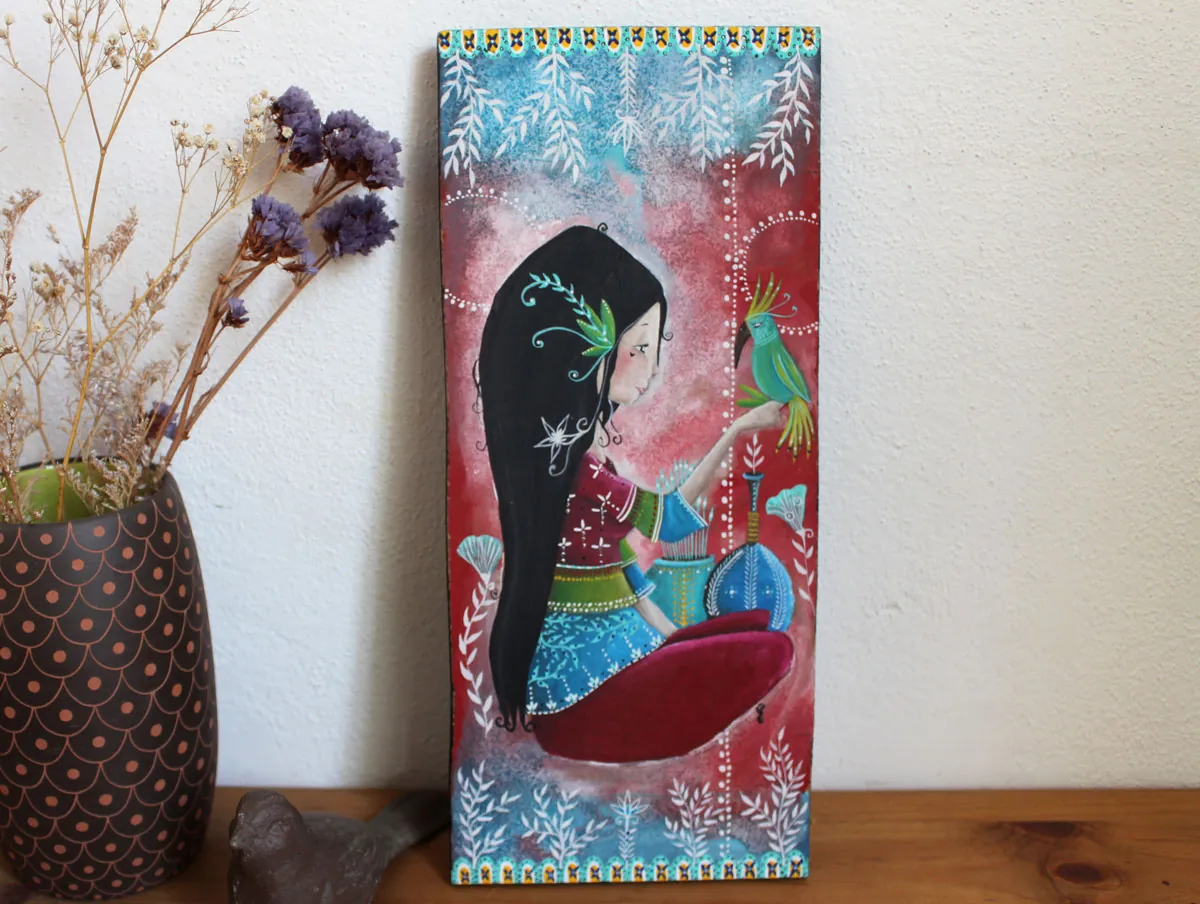 Sharing Her Sighs, a painting about deep connections beyond words