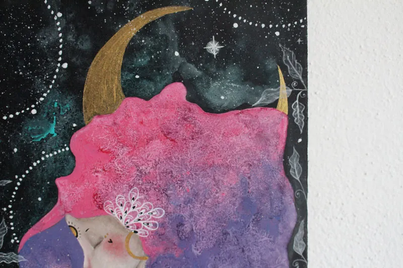 The content of the vase, a painting between cosmos and introspection