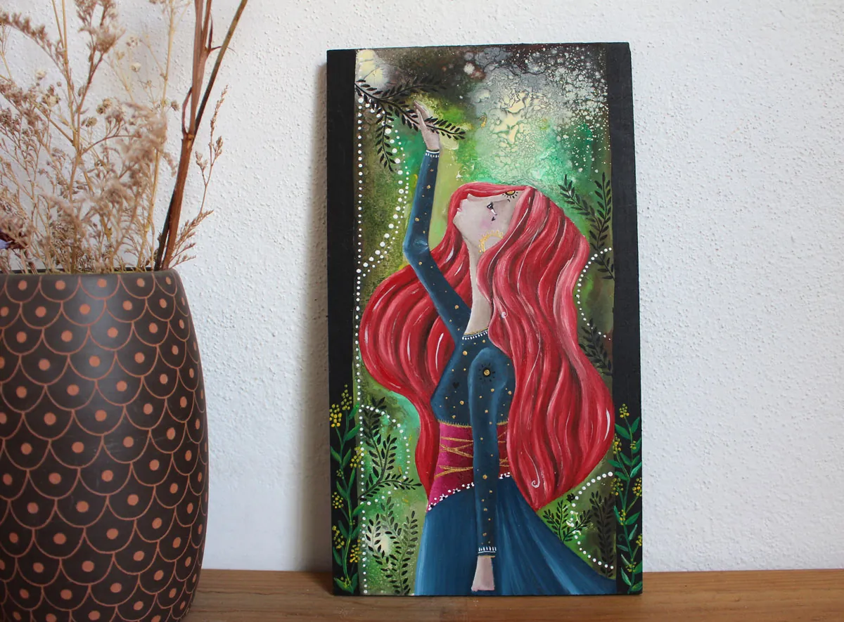 These gifts that you possess, painting woman and her garden
