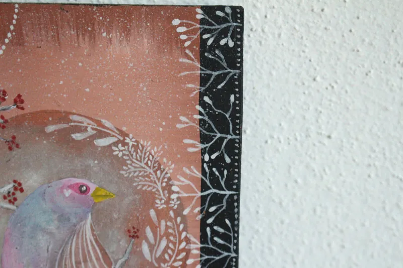 Thinking bird, a painting of a moment of calm at dusk