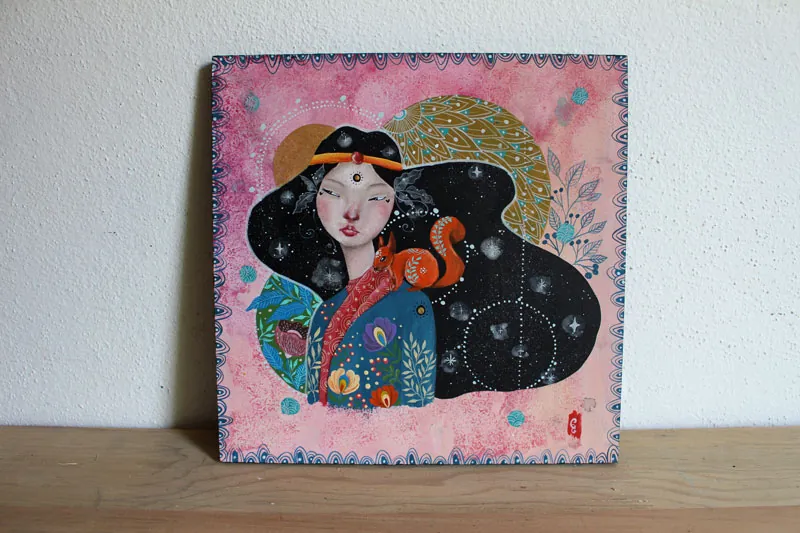 Towards the unknown, a painting of a spiritual journey through the heart of the steppes
