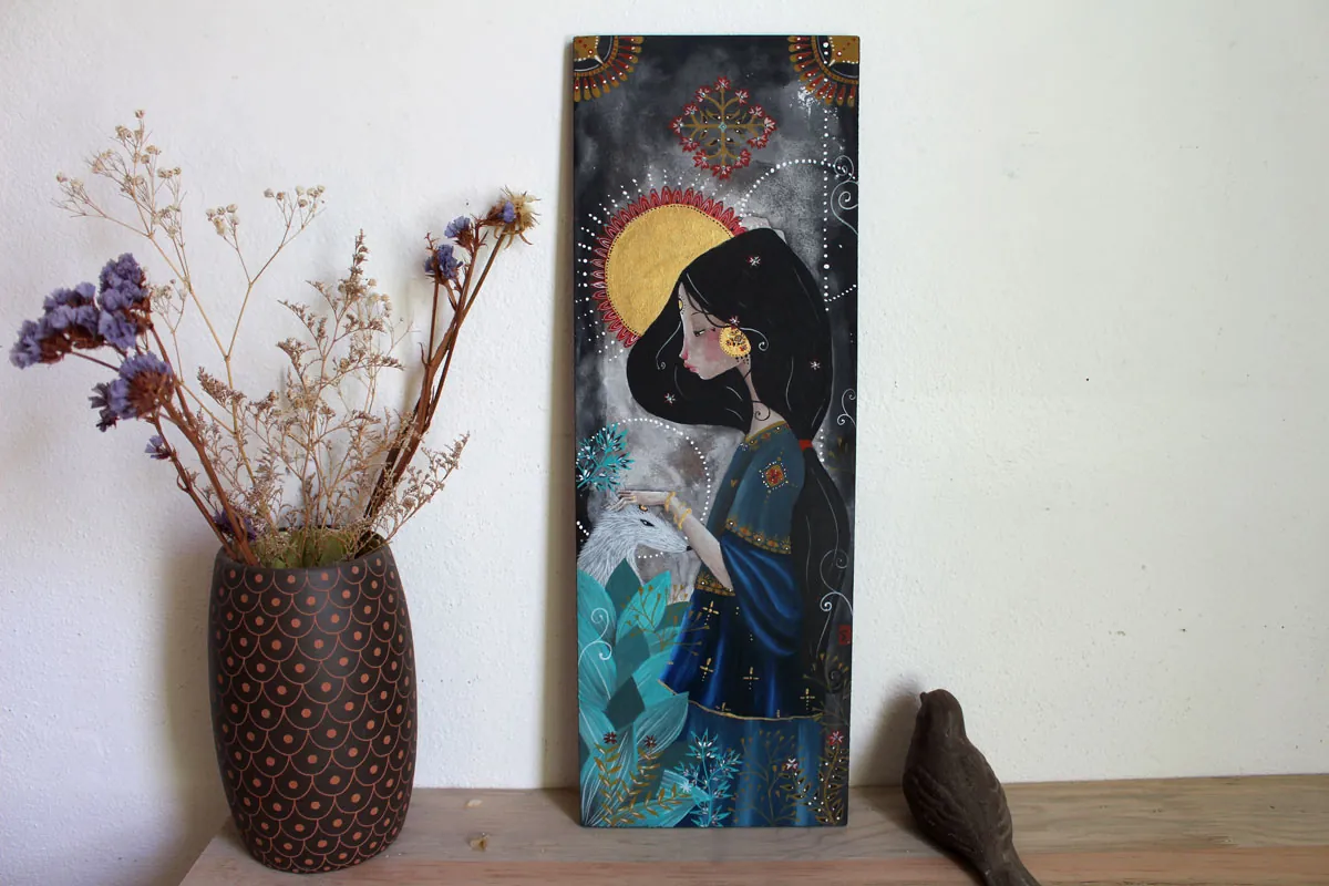 Travel companion, a painting capturing the echo of fleeting encounters