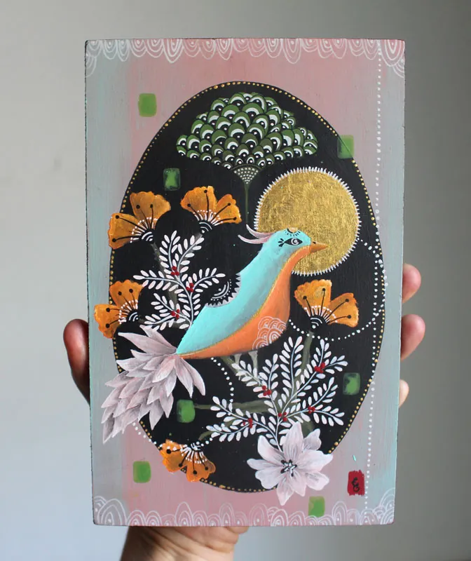 Twilight song, painting of the bird that welcomes the night