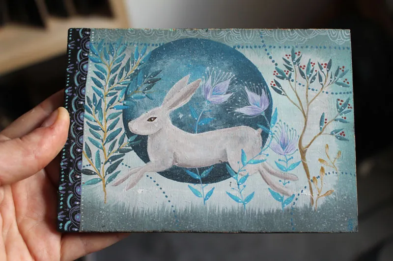 Winter Hare, strength and resilience painting 