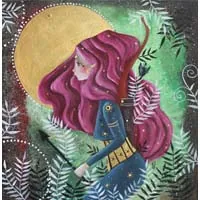 You were born a warrior, painting woman with a bow